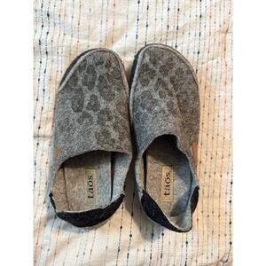 Taos Woolderness Mule Leopard Wool Felt Rubber Sole Shoe Slipper Womens 9-9.5